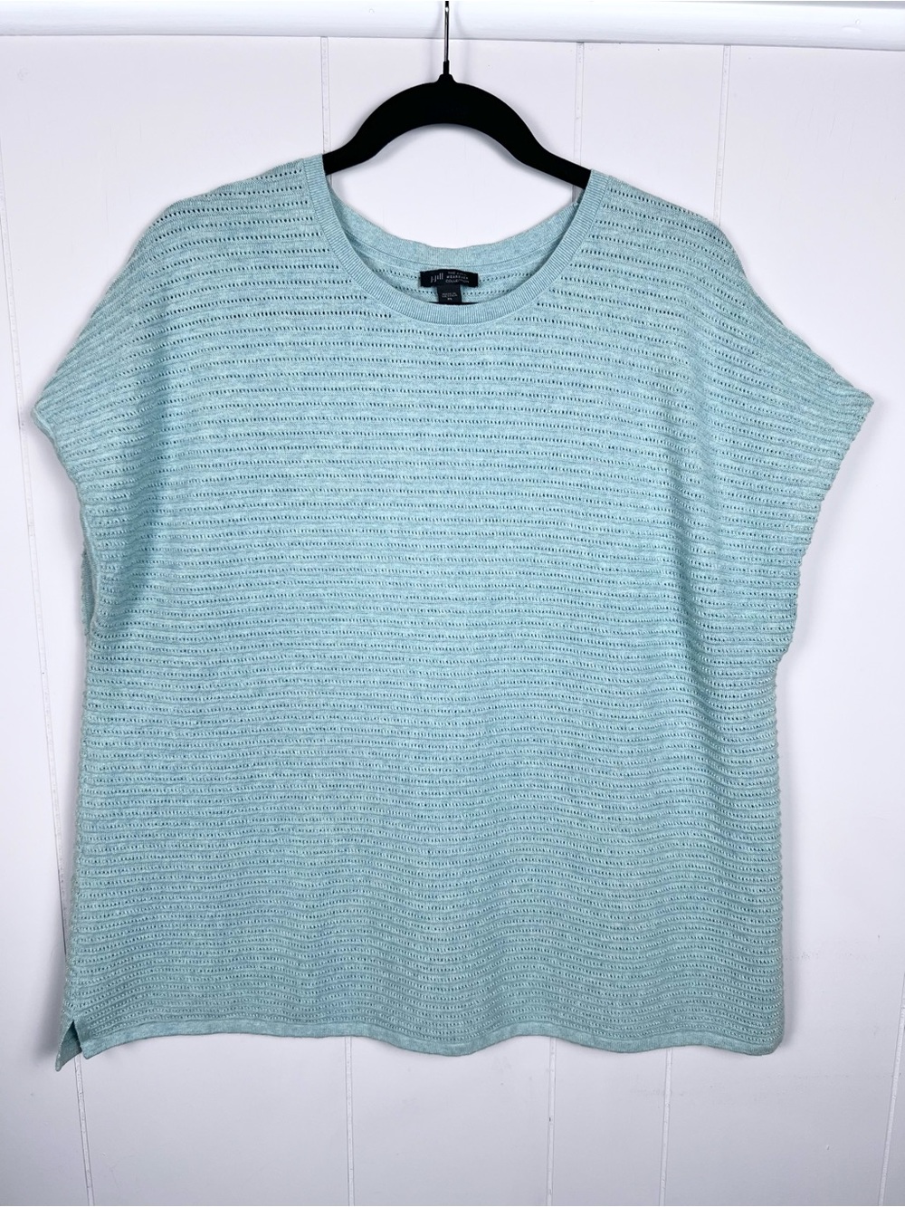 J Jill Boxy Top Wearever XL Knit Light Mint Aqua Staple Capsule